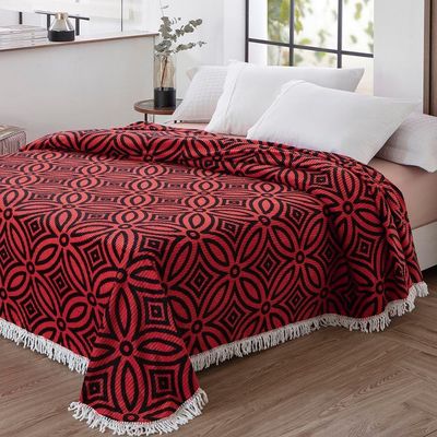 Colcha Casal Chenille Canelada Isadora Verm. Preto Jolitex