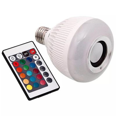 Lâmpada Bluetooth Com Led Rgb Música 12W + Controle Remoto