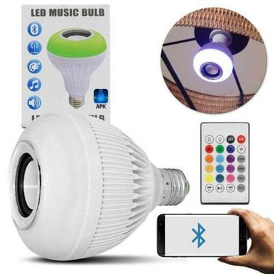 Lâmpada Bluetooth Com Led Rgb Música 12W + Controle Remoto