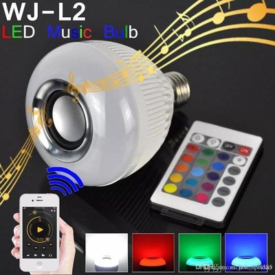 Lâmpada Bluetooth Com Led Rgb Música 12W + Controle Remoto