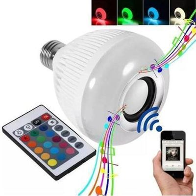 Lampada Musical De Led Bulbo Bluetooth Rgb + Controle Remoto