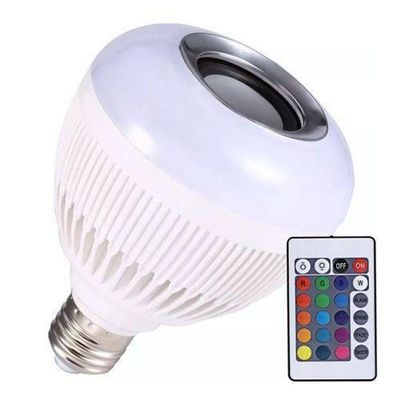 Lampada Musical De Led Bulbo Bluetooth Rgb + Controle Remoto