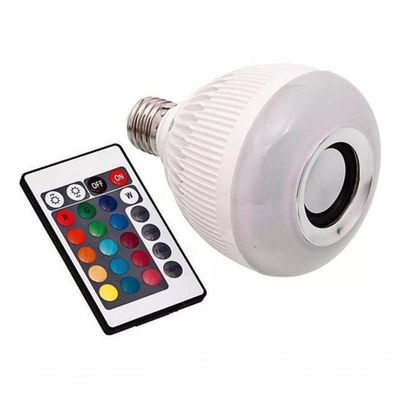 Lampada Musical De Led Bulbo Bluetooth Rgb + Controle Remoto