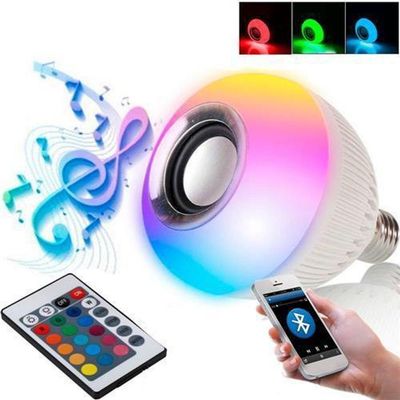 Lampada Musical De Led Bulbo Bluetooth Rgb + Controle Remoto