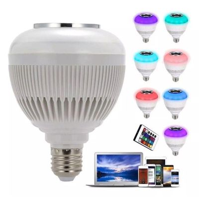 Lampada Musical Bivolt Led Controle Remoto Bluetooh