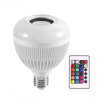 Lampada Luz Led Rgb Bluetooth Caixa Som Controle Remoto