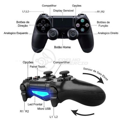 Manete Controle Compativel Playstation Ps4 Bluetooth Nº2