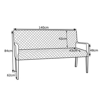 Poltrona 2 Lugares Liverpool Corano Preto