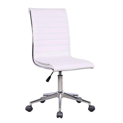 Conjunto de Mesa Kuadra I Preta 150 cm com Cadeira de Escritório Secretária Giratória Marilyn Branca