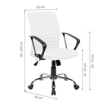 Conjunto de Mesa Kuadra I Preta 150 cm com Cadeira de Escritório Diretor Giratória Oslo Branca