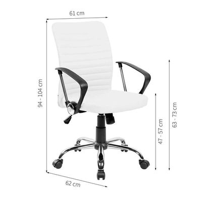 Conjunto de Mesa Kuadra I Preta 150 cm com Cadeira de Escritório Diretor Giratória Oslo Branca