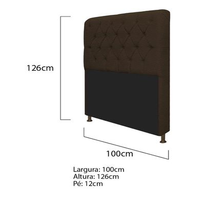 Kit Cabeceira Lady Recamier Félix 100cm Solteiro Marrom