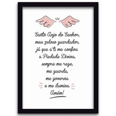 Quadros Decorativos 2Peças 40x60cm Menina Anjo Moldura Preta