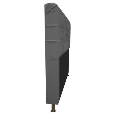 Cabeceira Estofada Dama 140 Cm Casal com Botonê Cinza