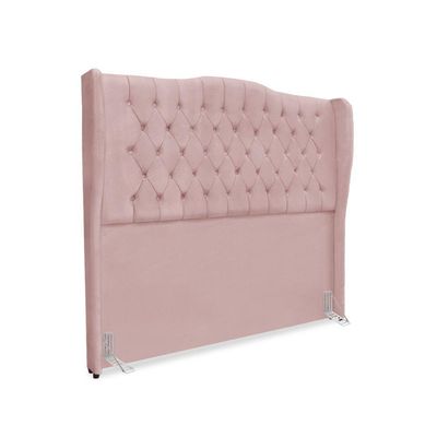 Kit Cabeceira E Calçadeira Baú Dubai Casal 140 Cm - Veludo Rose