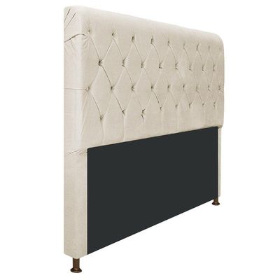 Cabeceira Estofada Cristal 160cm Queen Size Bege