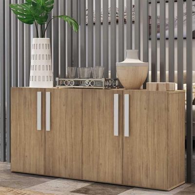 Aparador Buffet 4 Portas Viena Rustic/branco
