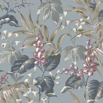 Papel de Parede Thema Folhagem Azul 28856