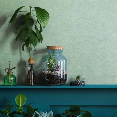 Papel de Parede Ivy Aspecto Têxtil Verde 6804-50