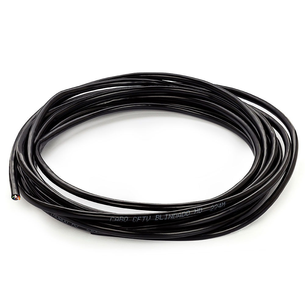 Cabo de Rede Blindado Cat5e Preto - 100 Metros