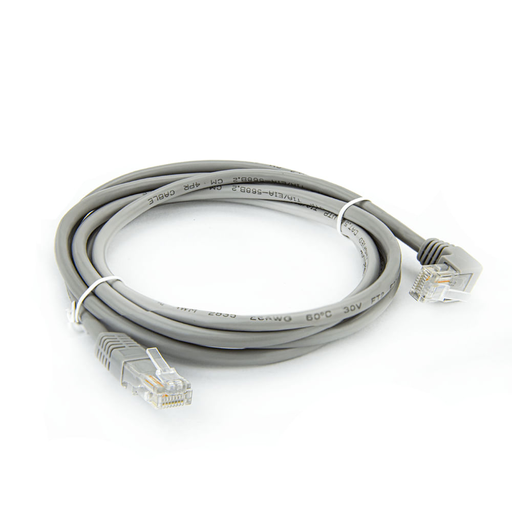 Cabo de Rede Cat5e Plug 90° Graus para Cima - 5 Metros