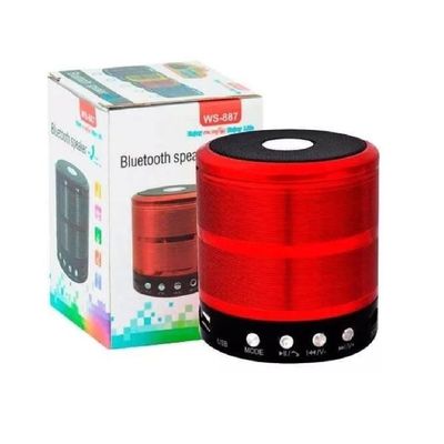 Mini Caixa De Som Portátil Speaker Ws-887 Vermelho