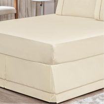 Saia para Cama Box Casal King 01 Peça Palha Bordados Ricardo