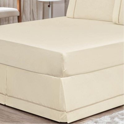 Saia para Cama Box Casal King 01 Peça Palha Bordados Ricardo