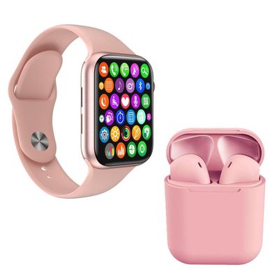 Kit 1 Smartwatch W34 S Rosa + 1 Fone Bluetooth I12 Rosa