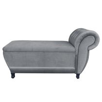 Recamier Goya Veludo Cinza