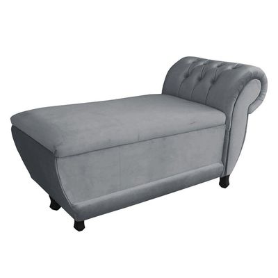 Recamier Goya Veludo Cinza