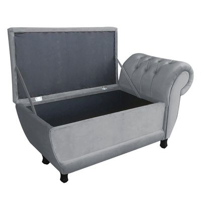 Recamier Goya Veludo Cinza