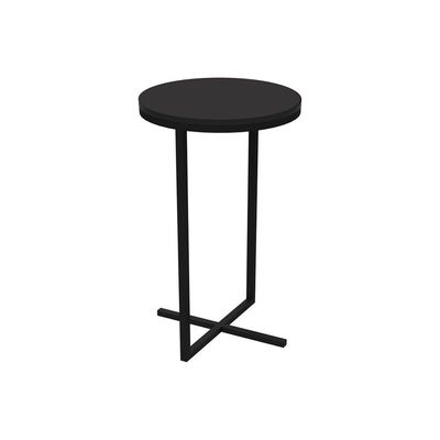 Mesa Lateral Alta Volpi Preto Base Metálica Industrial 56cm