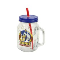 Caneca de Vidro com Canudo Sonic 500ML - Bbr