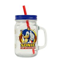 Caneca de Vidro com Canudo Sonic 500ML - Bbr
