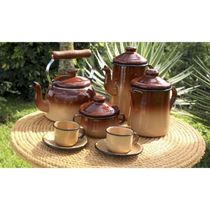 Leiteira Tradicional Esmaltada Marrom Degradê 1,1 L Ewel