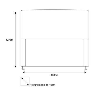 Cabeceira Estofada Dama 160 Cm Queen Size com Strass Cinza