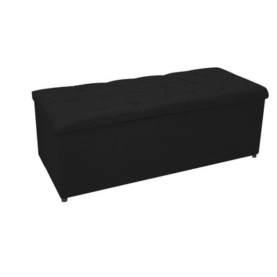 Kit Cabeceira e Calçadeira 195cm King Size Preto Adj Decor