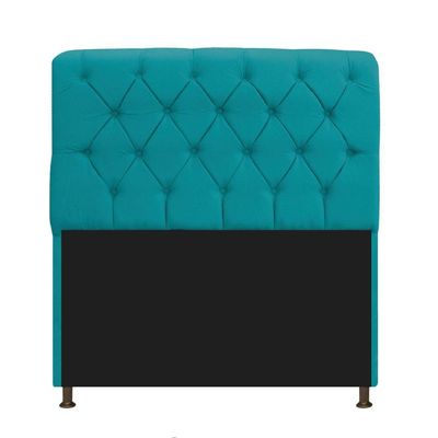 Kit Cabeceira e Recamier 195 Cm King Size Suede Turquesa