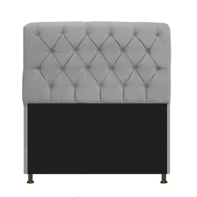 Kit Cabeceira e Recamier 140 Cm Casal Suede Cinza Adj Decor