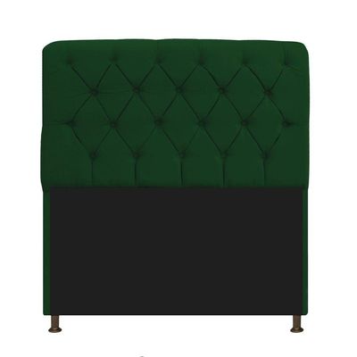Kit Cabeceira e Recamier 90 Cm Solteiro Suede Verde
