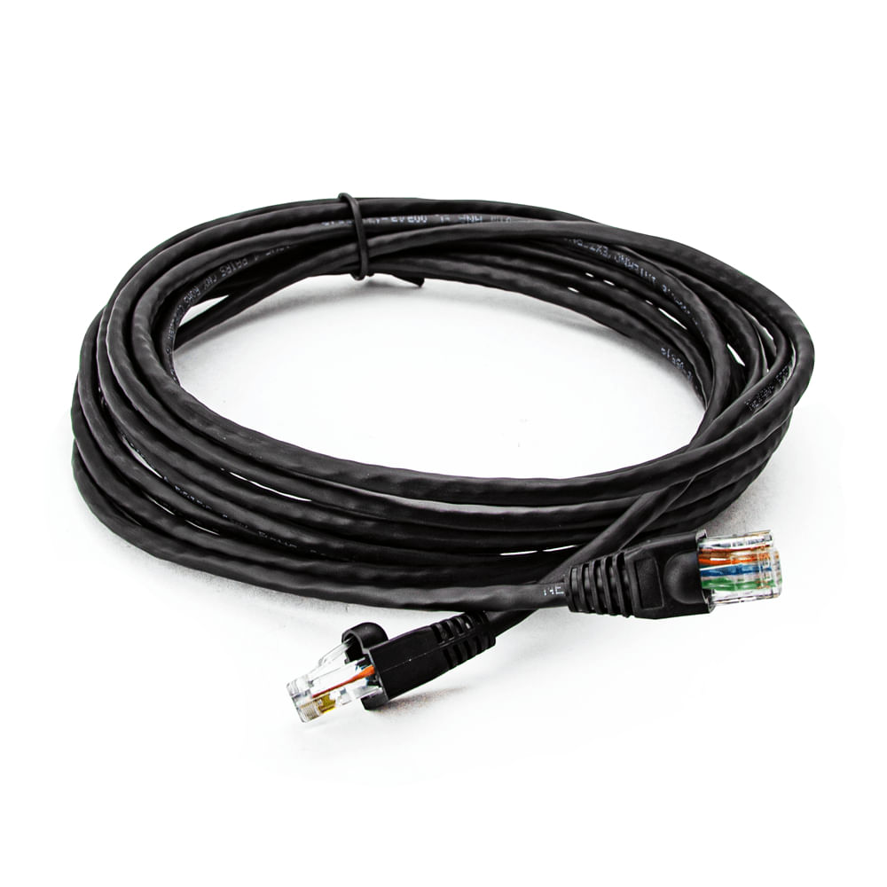 Cabo de Rede Nexans Cat5e Montado Preto - 2 Metros