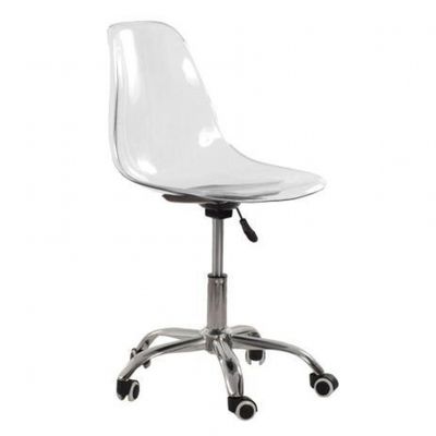Cadeira Eames Transparente Empório Tiffany Office Cromada