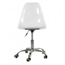 Cadeira Eames Transparente Empório Tiffany Office Cromada