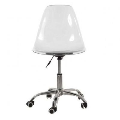 Cadeira Eames Transparente Empório Tiffany Office Cromada