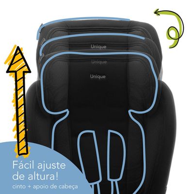 Cadeirinha Unique 0 a 36kg Cosco - Preto Ouro