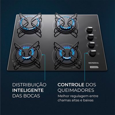 Cooktop a Gás 4 Bocas Mondial CTG-01 Bivolt