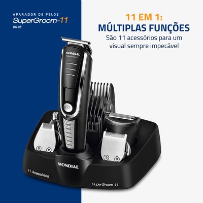 Aparador de Pelos Super Groom 11 Mondial BG-05 Bivolt
