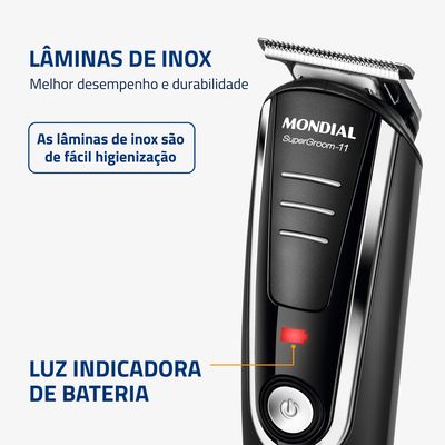 Aparador de Pelos Super Groom 11 Mondial BG-05 Bivolt
