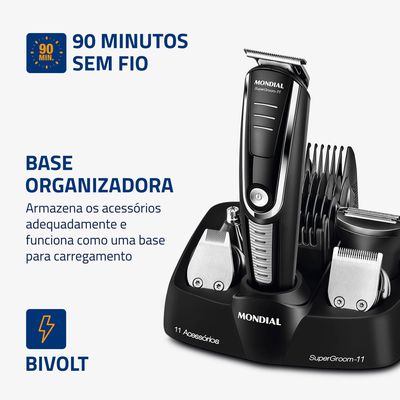 Aparador de Pelos Super Groom 11 Mondial BG-05 Bivolt
